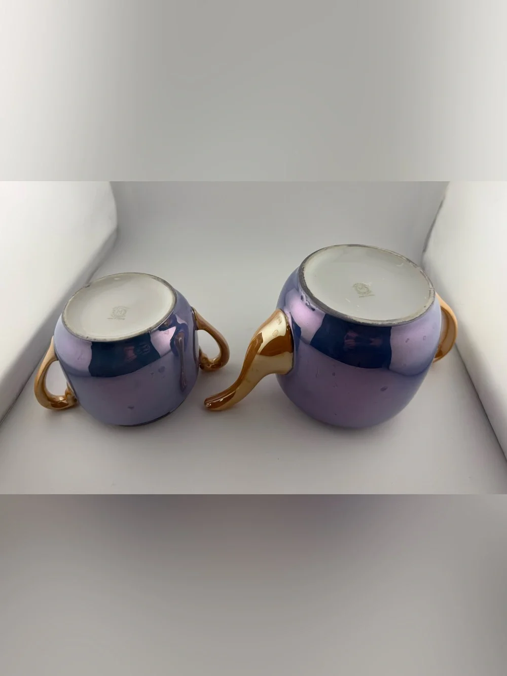 Beautiful Vintage Japanese Porcelain Lusterware Pair (Teapot & Sugar Bowl)